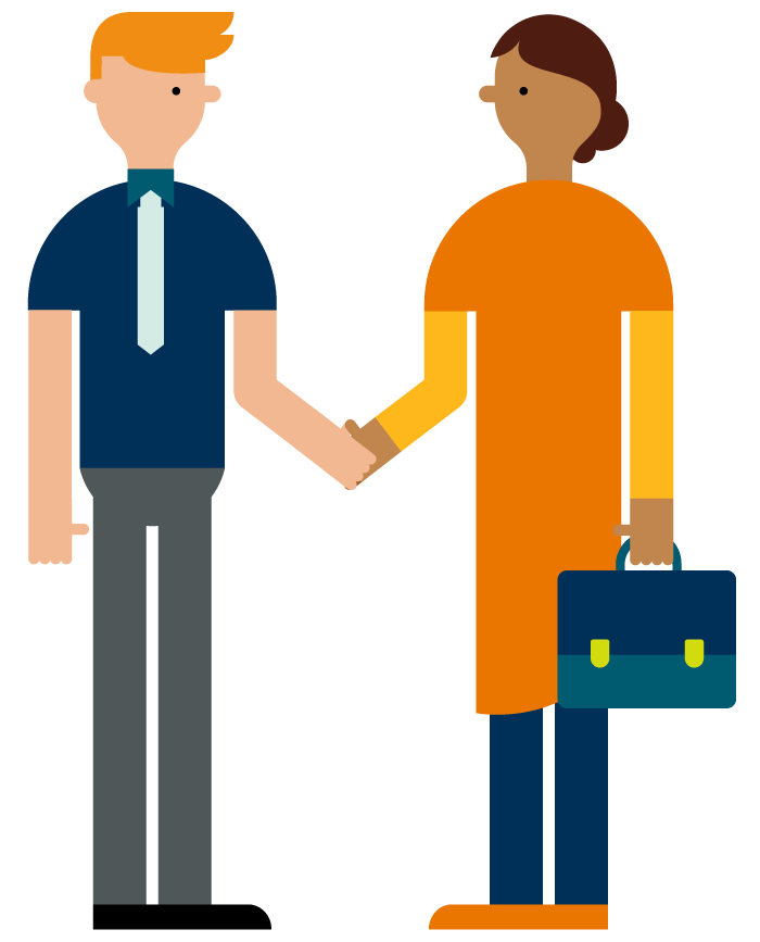 Illustration of people shaking hands